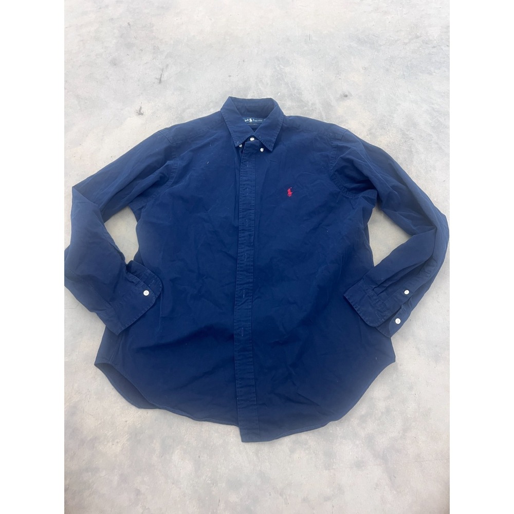 Ralph Lauren Shirt‎ Mens XL Navy Classic Fit Long Sleeve Collared Casual Oxford